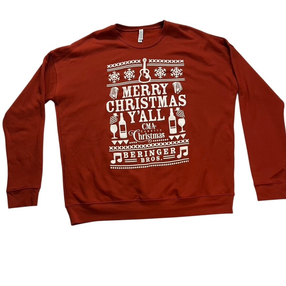 Bella Canvas Merry Christmas Yall CMA Country Christmas Sweatshirt 2XL